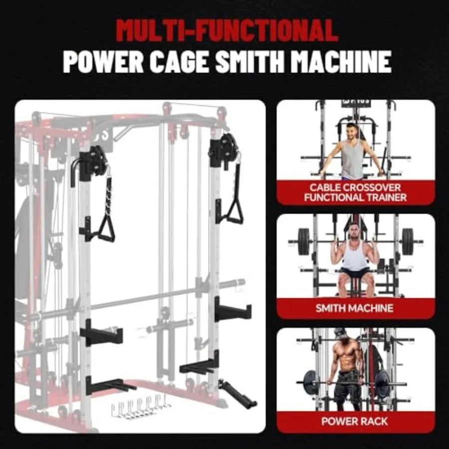 All In One Home Gym System Power Cage Cable Crossover