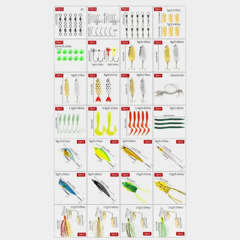 Bass Fishing Lures Kit 97 Pieces With Storage Box