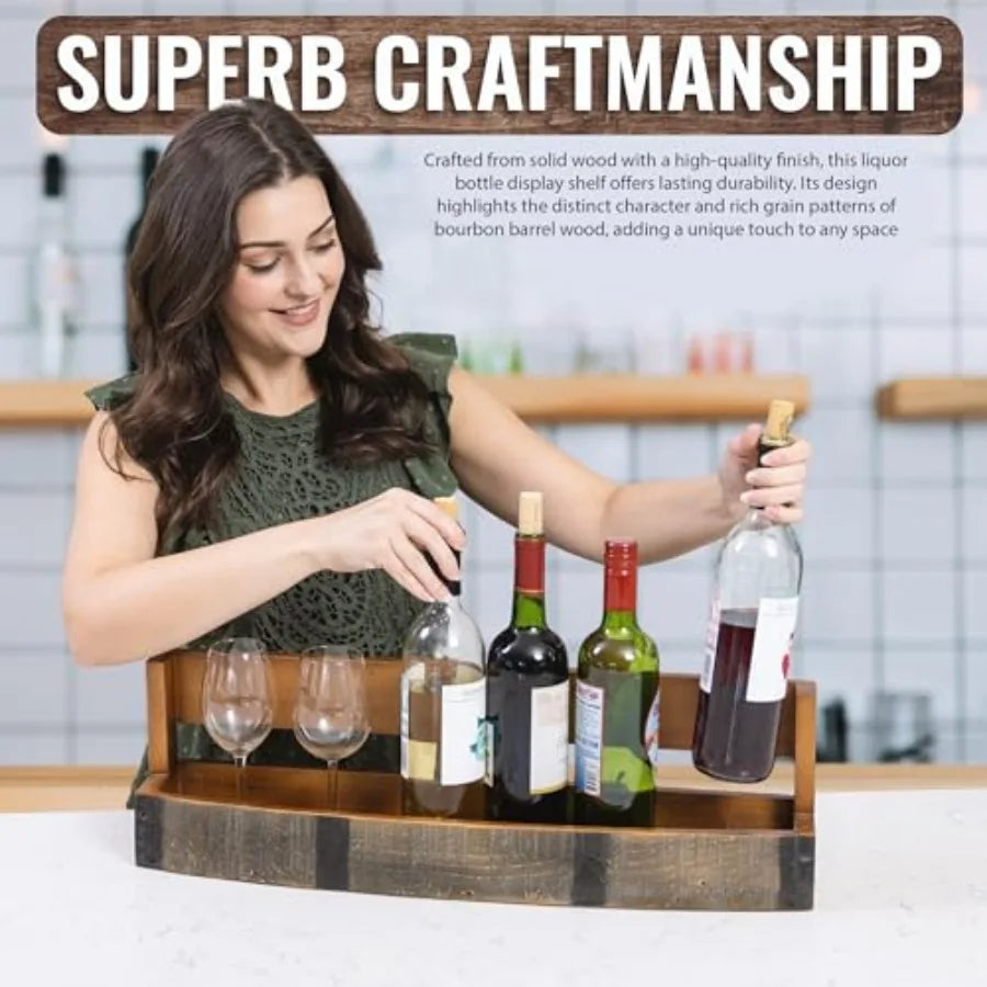 Rustic Wall Mounted Liquor Display Shelf
