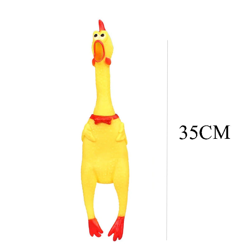 DKSTINYE Squeaky Screaming Chicken Dog Toy Squeaker Rubber Chew