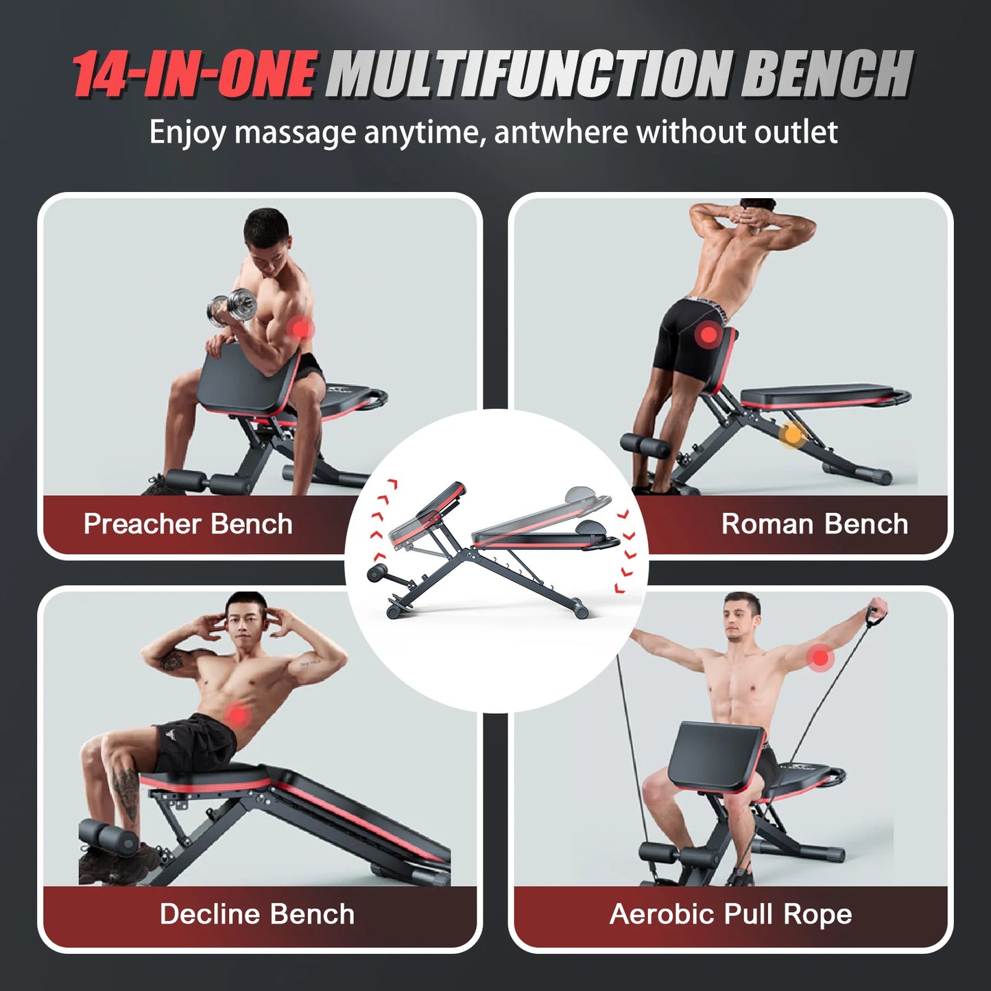 Foldable 14 In 1 Dumbbell Bench With 1000 Lbs Capacity