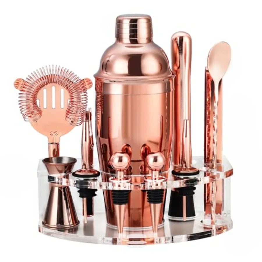 Bartender Kit Stainless Steel Cocktail Shaker Set With Bar Accessories