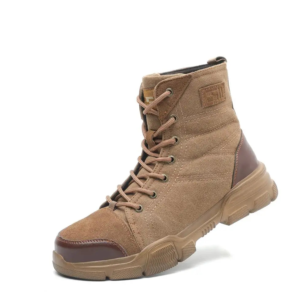 SUADEX Steel Toe Work Boots For Men Safety Shoes Desert