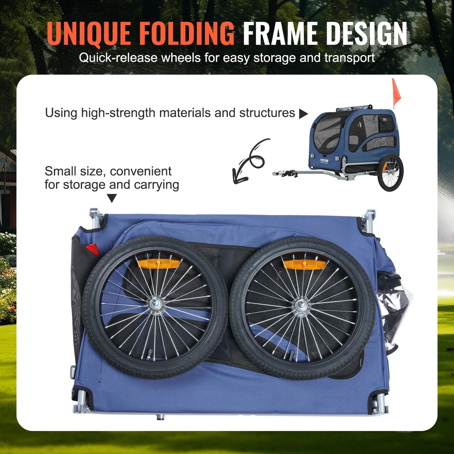 Dog Bicycle Trailer Carrier With Reflectors Flag And Coupler