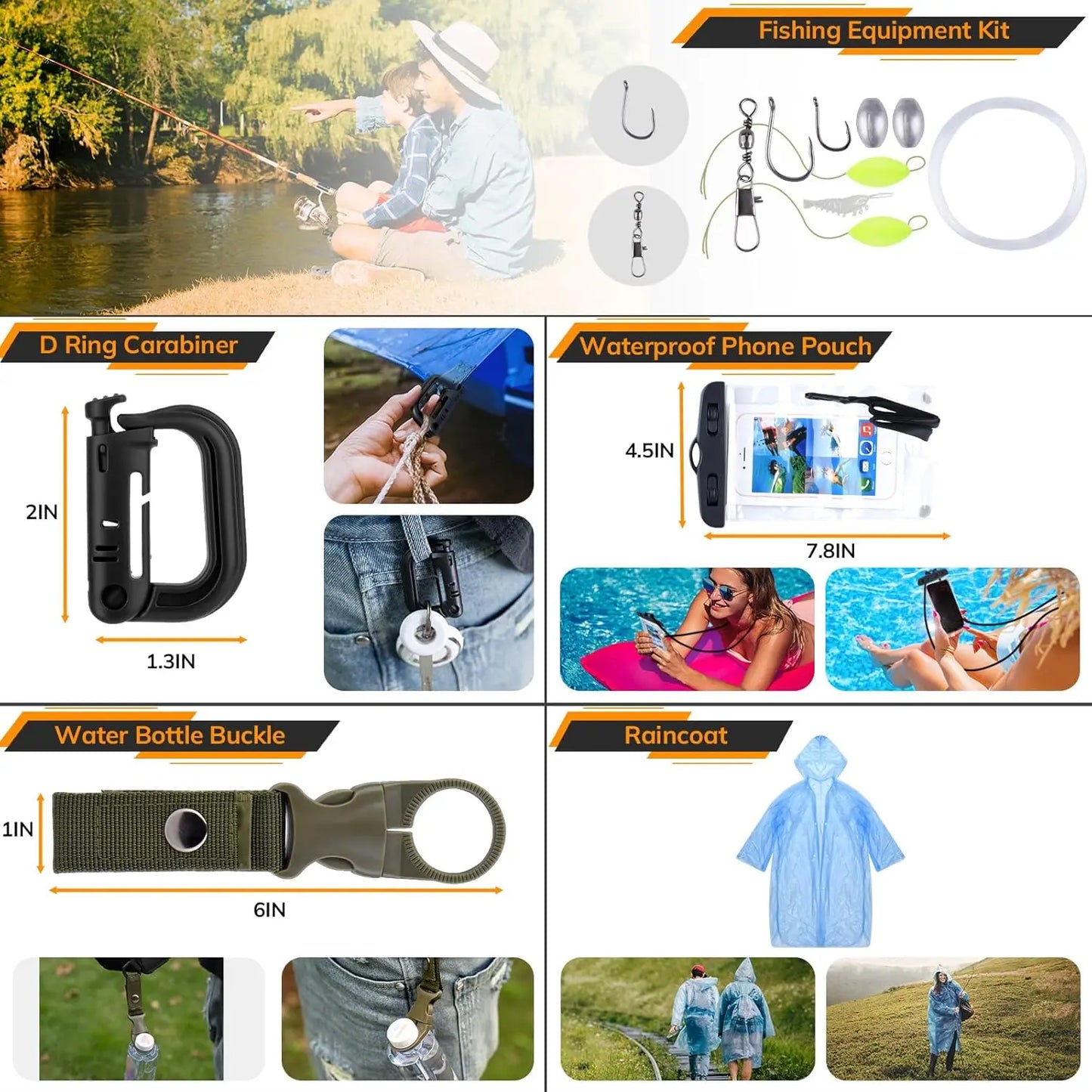 250 Piece Survival Kit With First Aid And Tactical Outdoor Gear