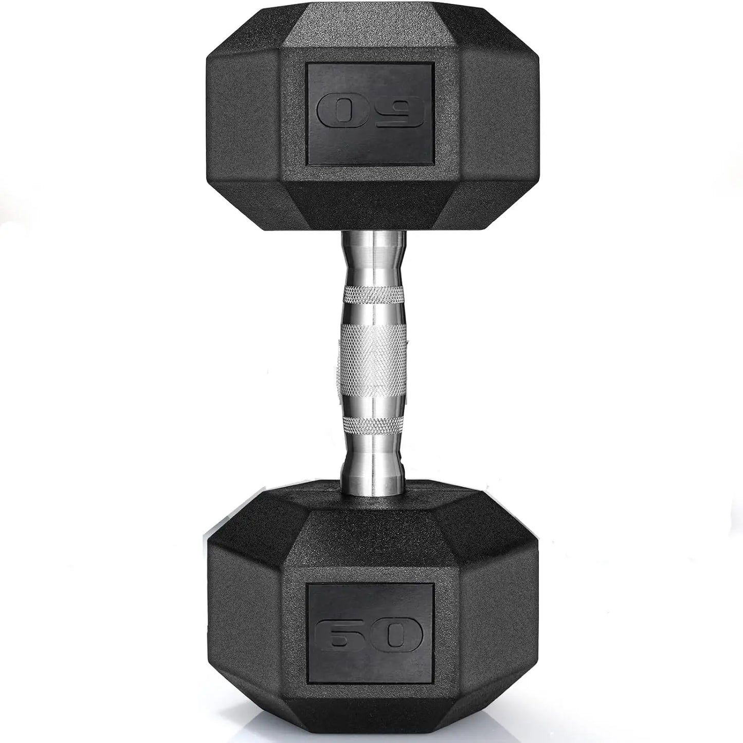 Rubber Hex Dumbbells Set 30 To 75 Pounds Cast Iron