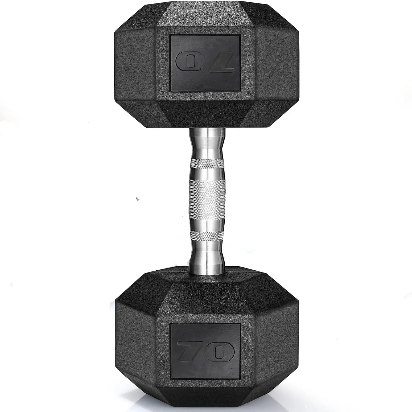 Rubber Hex Dumbbells Set 30 To 75 Pounds Cast Iron