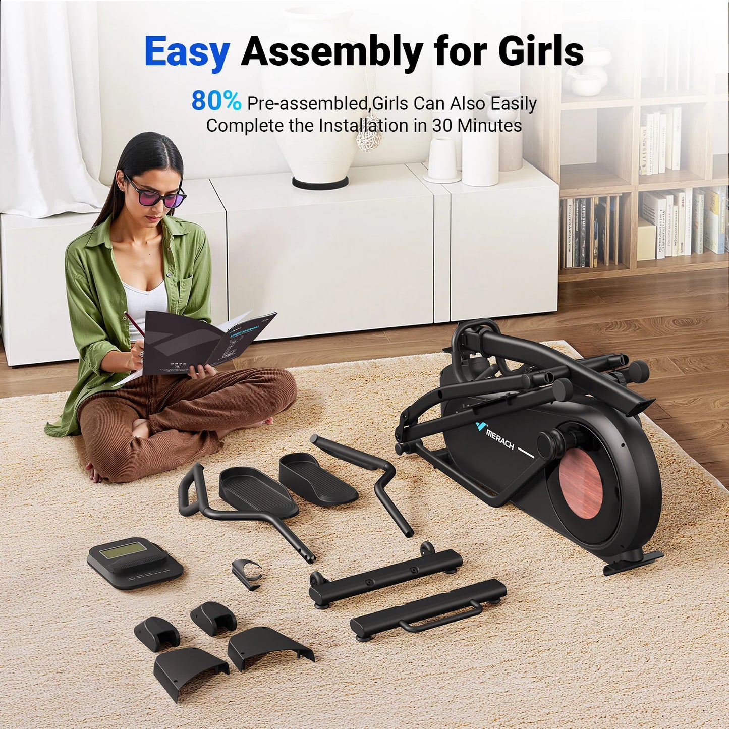 MERACH Elliptical Exercise Machine With 8 Resistance Levels