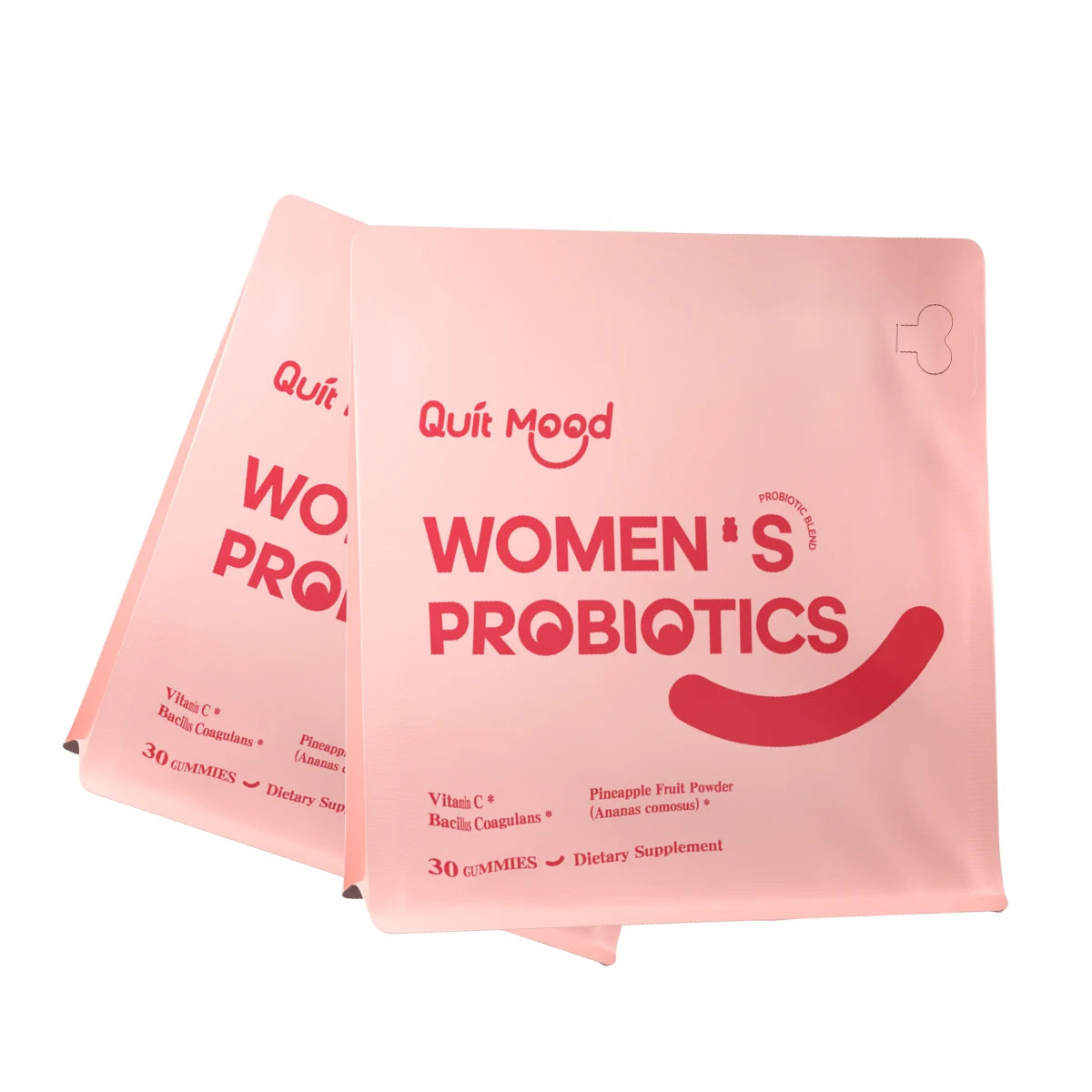 Quitmood Women Probiotics Feminine PH Balance Gummies Vitamin C Pineapple