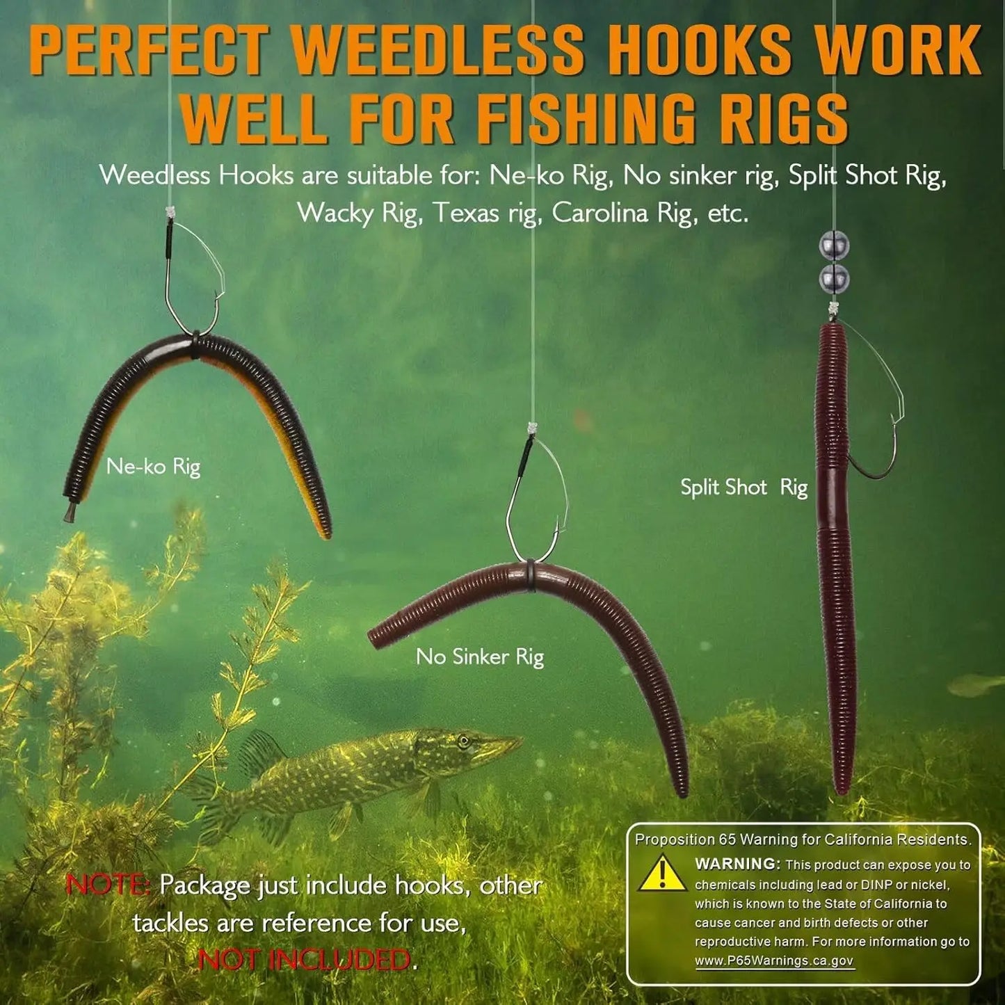 V Bend Weedless Worm Hooks For Bass Fishing 30Pcs Professional