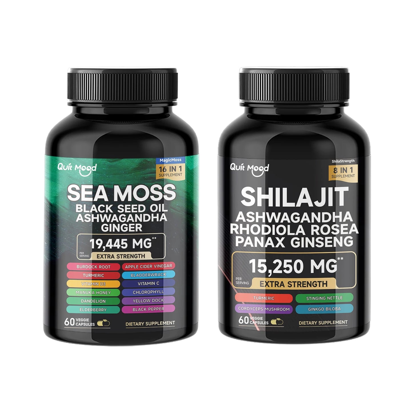 Quit Mood Sea Moss Shilajit Bundle High Potency Vitality Combo