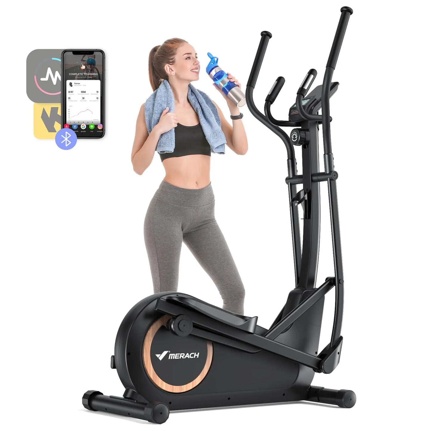 MERACH Elliptical Exercise Machine With 8 Resistance Levels