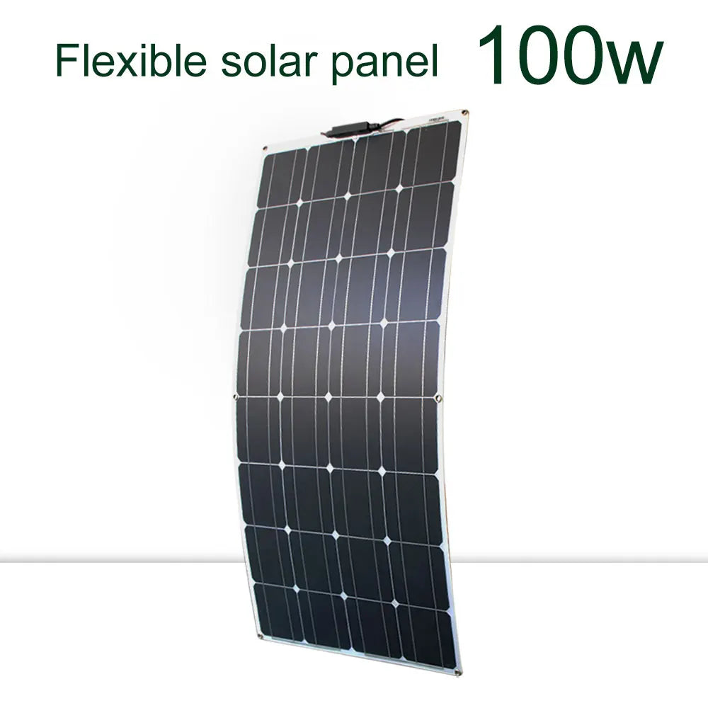 Dgsunlight Flexible Solar Panel Kit 100W 12V 24V Battery Charger