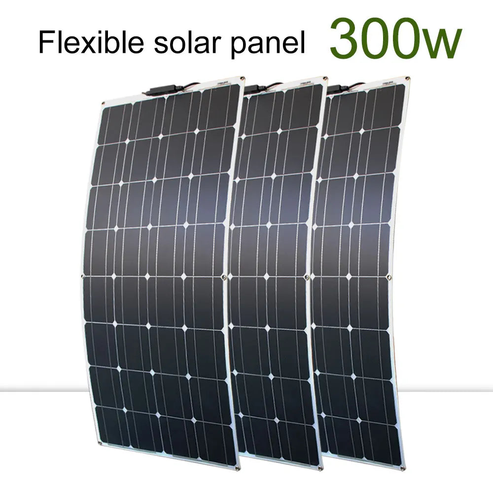 Dgsunlight Flexible Solar Panel Kit 100W 12V 24V Battery Charger