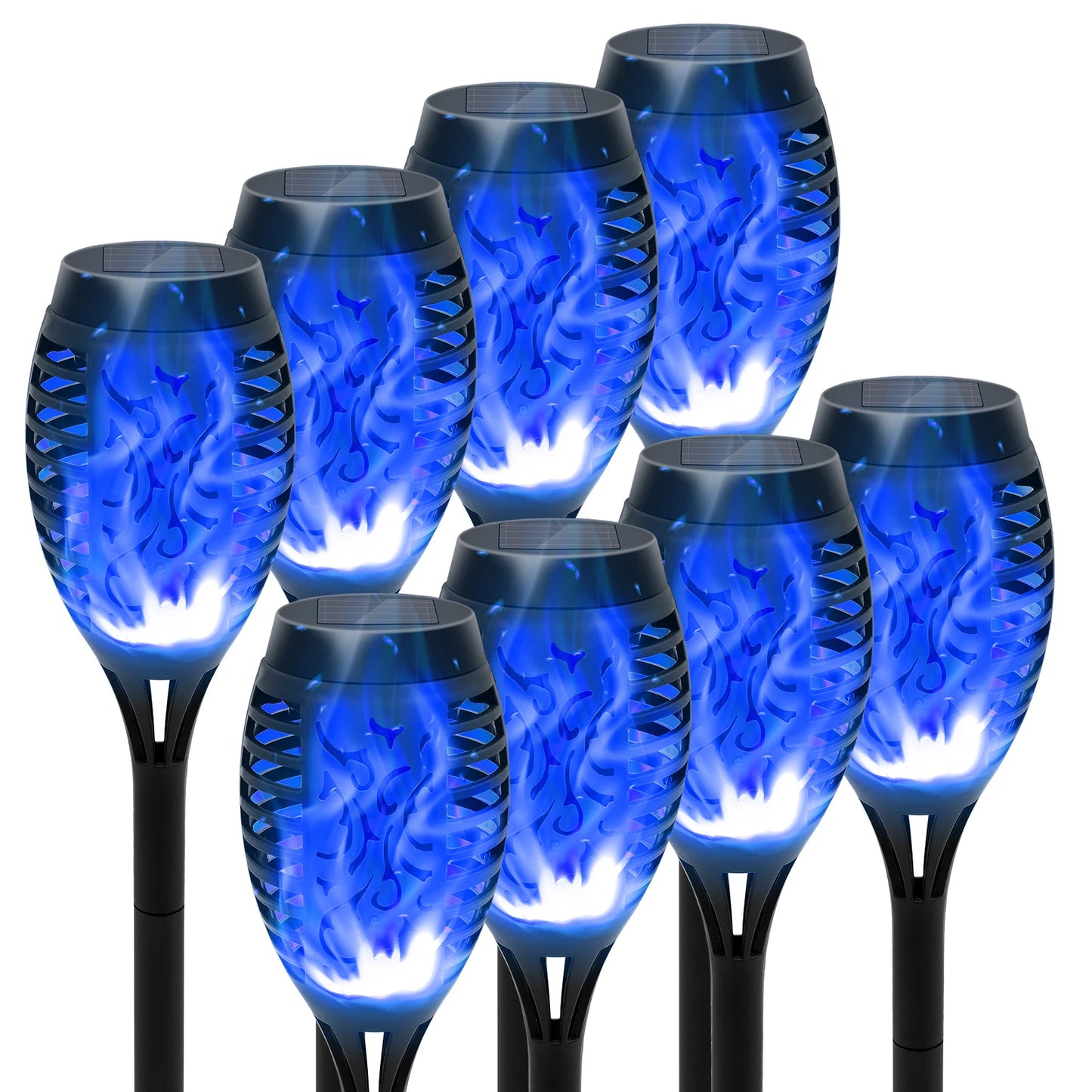 Solar Flame Torch Lights LED Flicker for Lawn Path