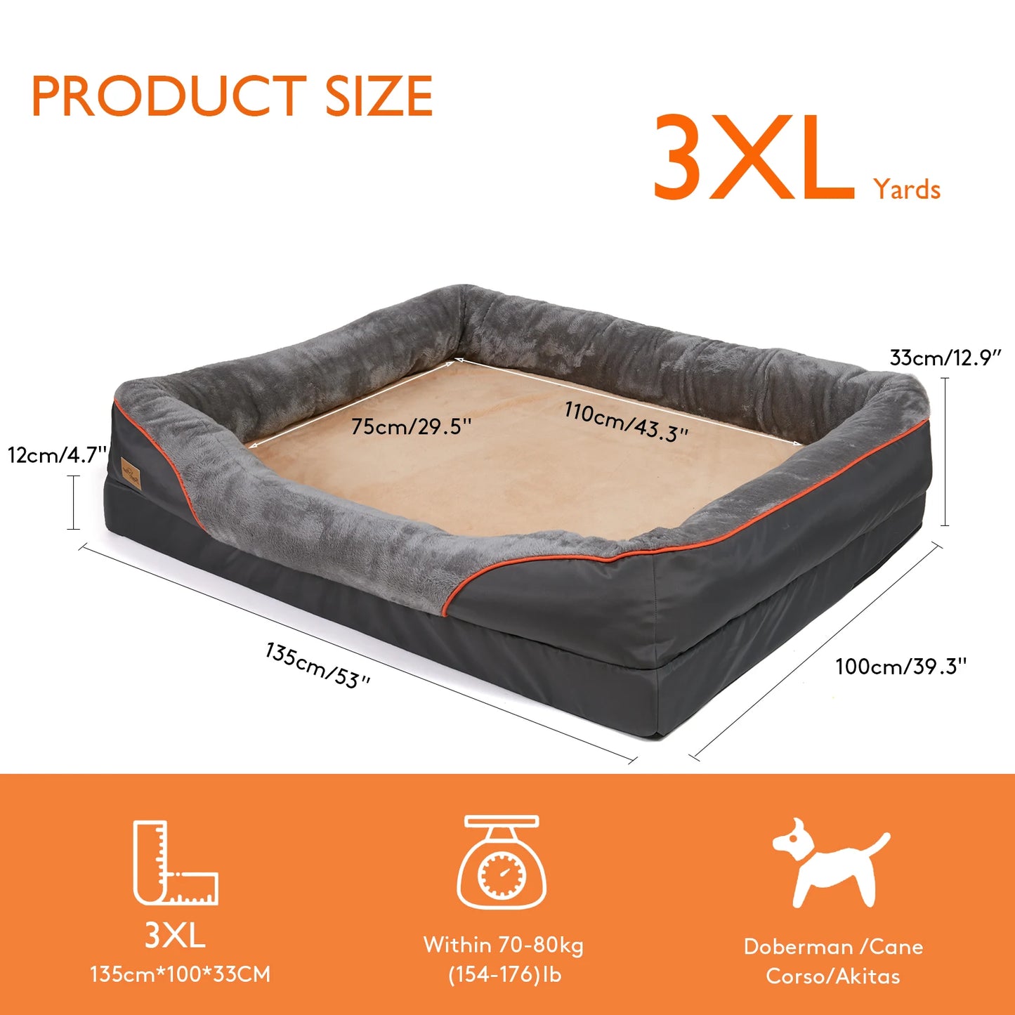 BINGOPAW Dog Bed Anti Allergy Fleece With Removable Washable Cover