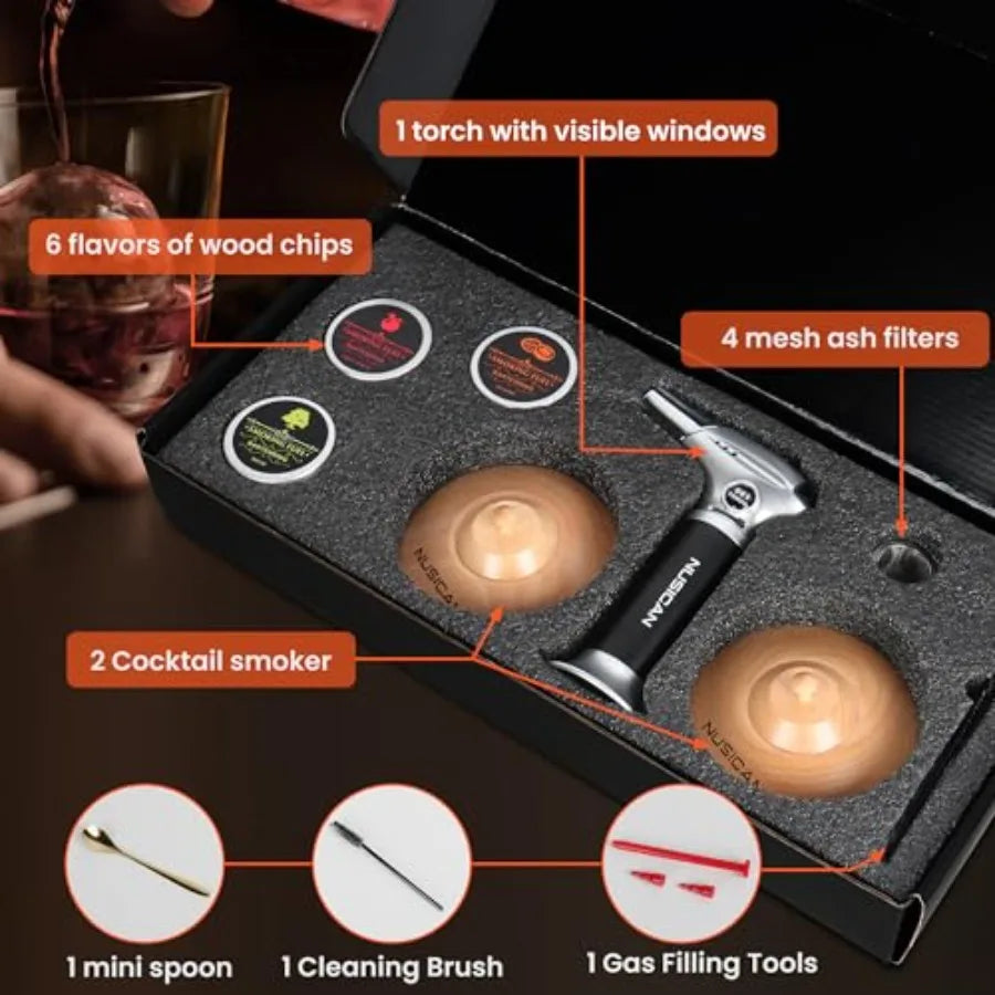 Cocktail Smoker Kit With Torch For Whiskey And Bourbon