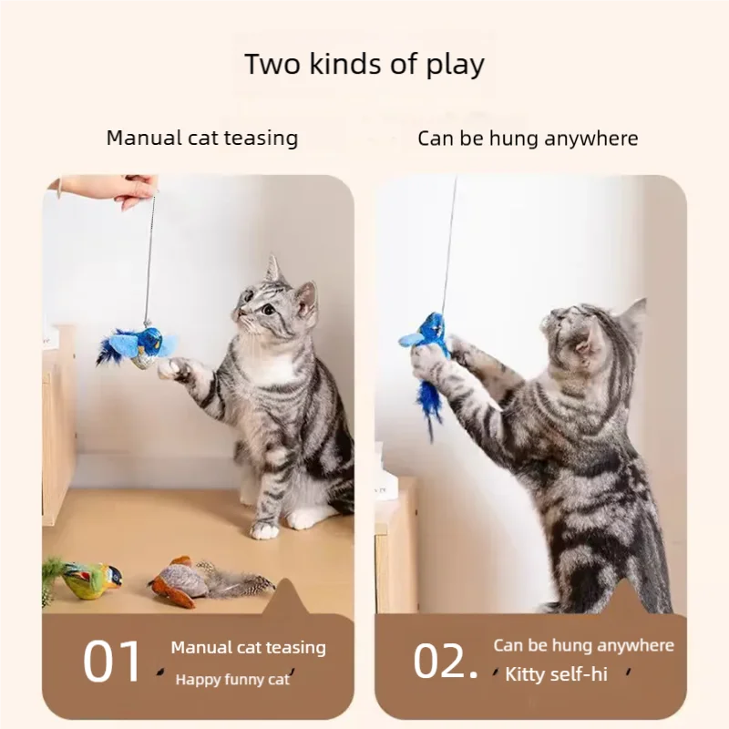 Sound Sensing Interactive Bird Cat Toy For Indoor Cats