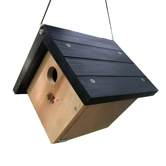 Triangle Cedar Bird House Outdoor Backyard Premium Quality