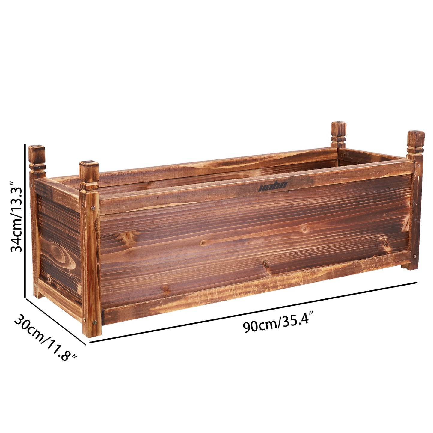 Pine Wood Raised Flower Bed Planter Box for Indoor Outdoor