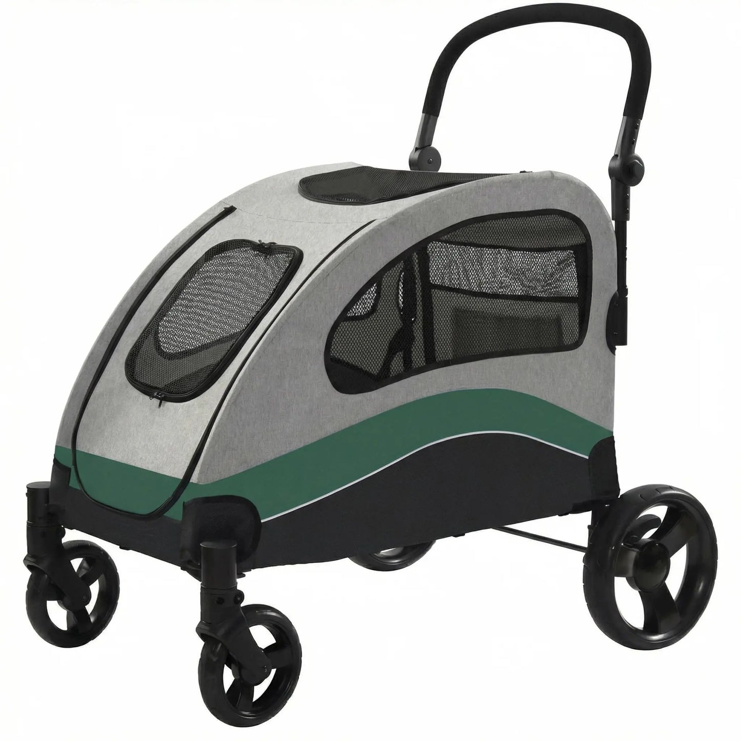 HiMISS Collapsible Dog Stroller Wagon 360 Degree Swivel Handle