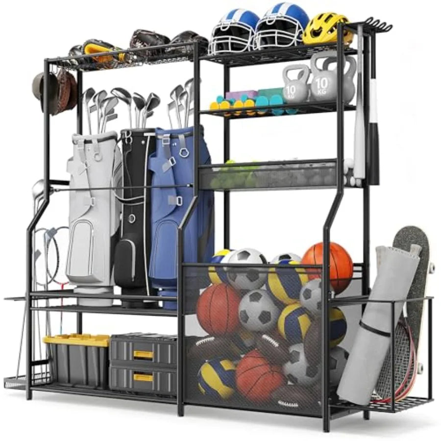 SHXI Garage Sports Equipment Organizer With Golf Bag Stand