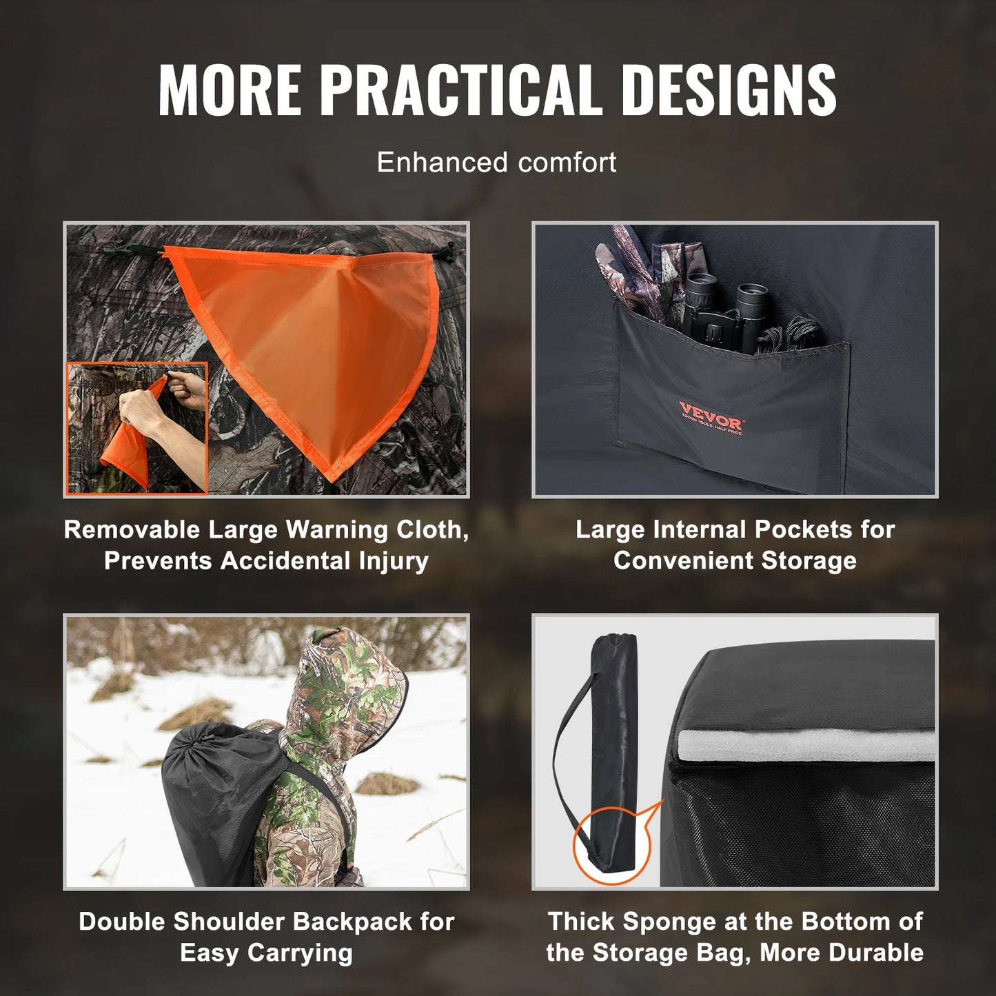 SucceBuy Hunting Blind See Through Ground Blind For 2-3 People