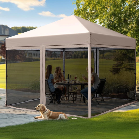 Portable Pop Up Screened Canopy Tent With Mosquito Netting Patio