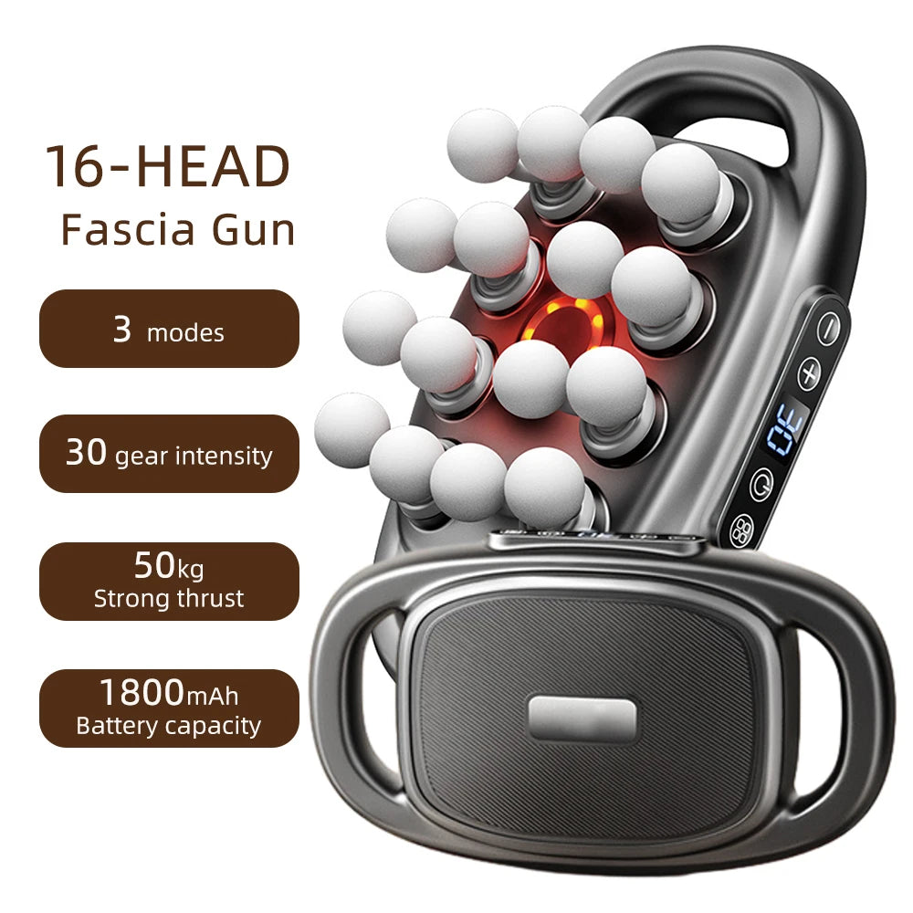 Foreverlily 16 Head Fascia Massage Gun 9 Modes Body