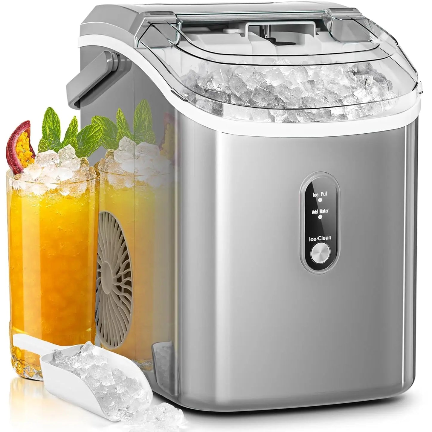 Nugget Ice Maker Countertop Portable Pebble Ice Chewable OneClick