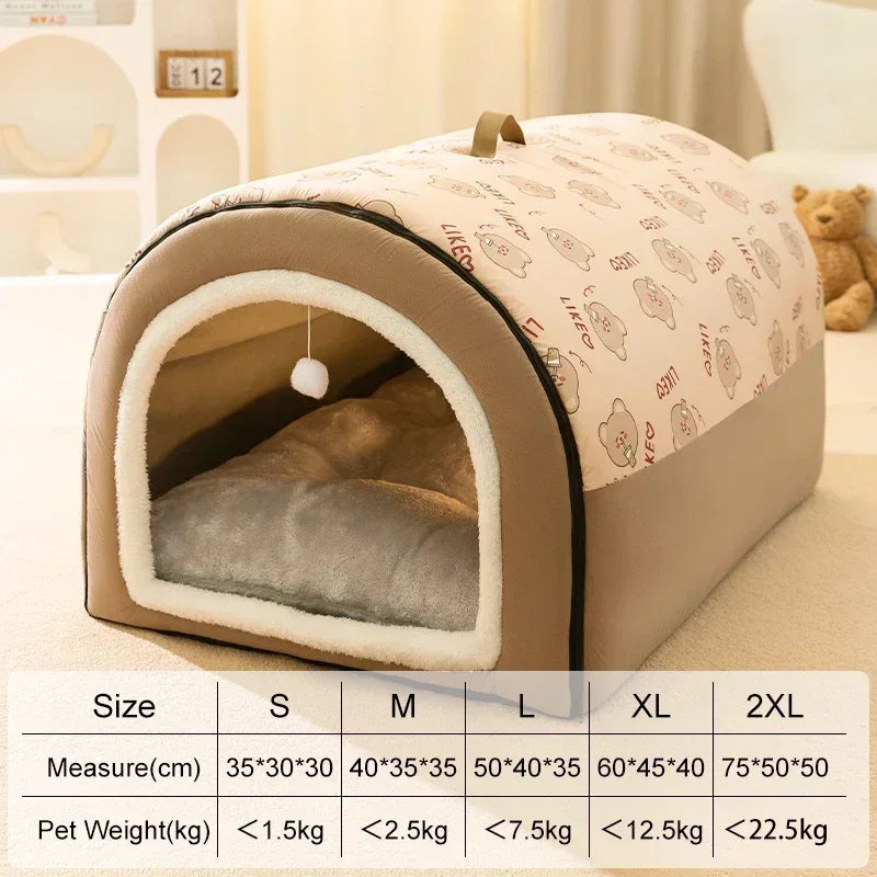 Winter Warm Dog House Detachable Bed Kennel For Pets