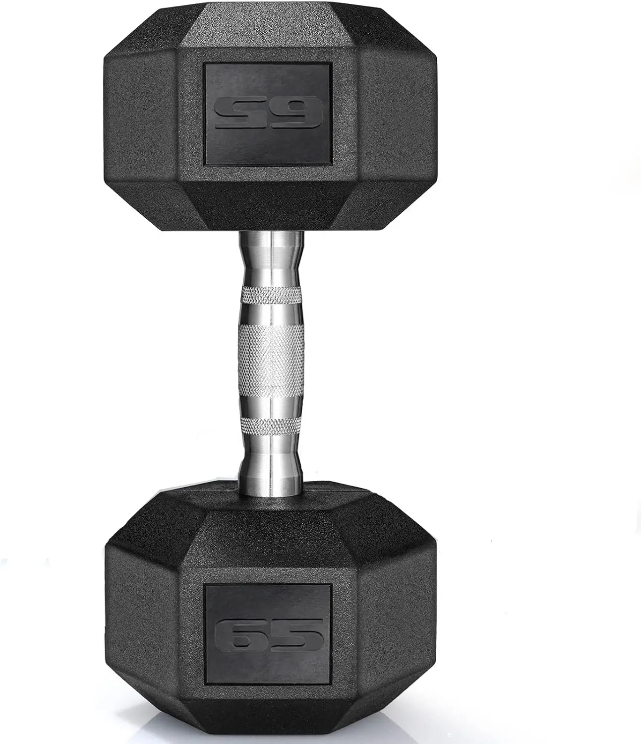 Rubber Hex Dumbbells Set 30 To 75 Pounds Cast Iron