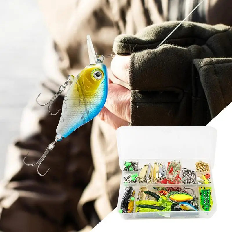 Bass Fishing Lures Kit 97 Pieces With Storage Box