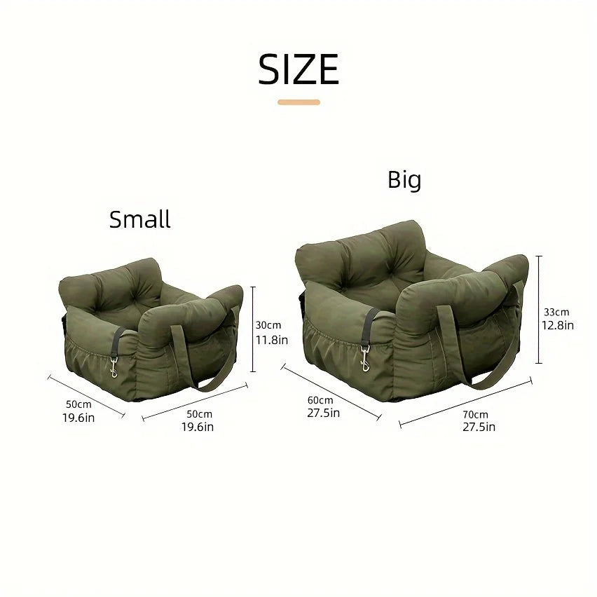 NONECN Dog Car Seat With Safety Belt Non-Slip Travel Carrier