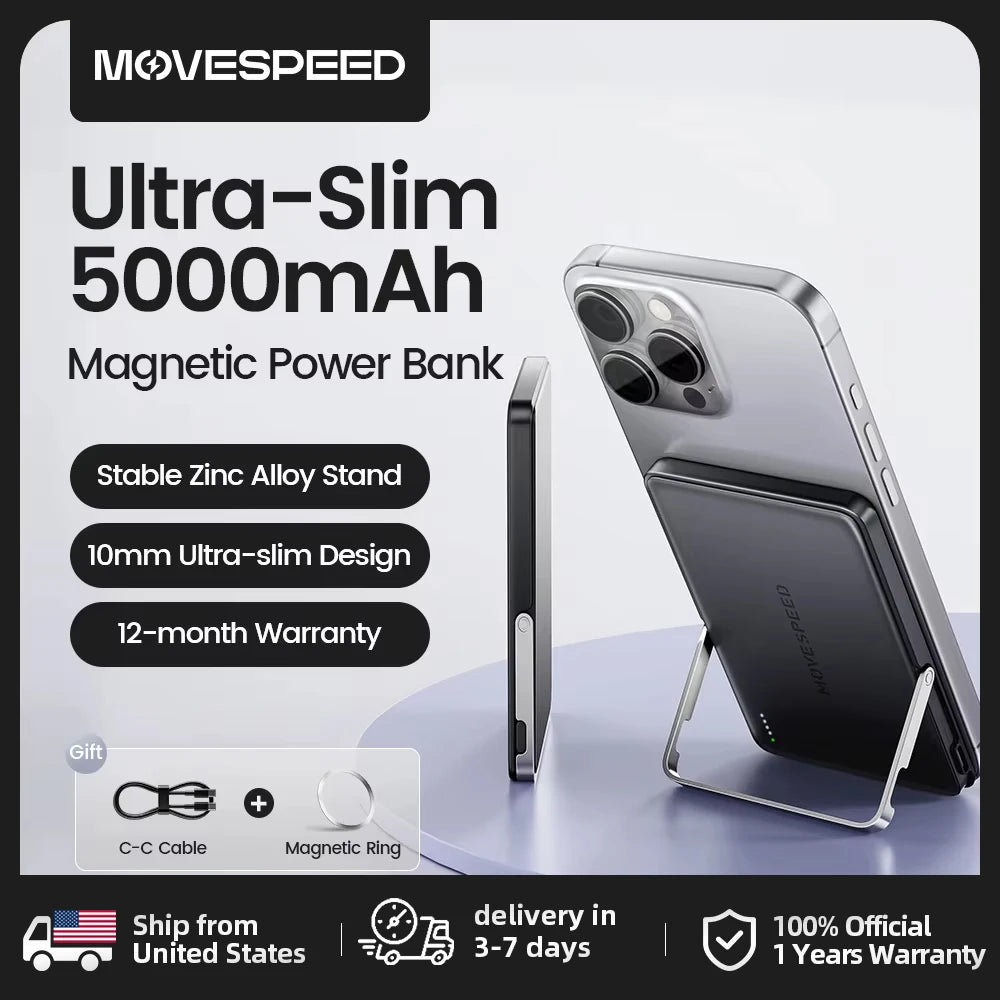 Movespeed S05Pro Magnetic Power Bank 5000mAh Wireless MagSafe Stand