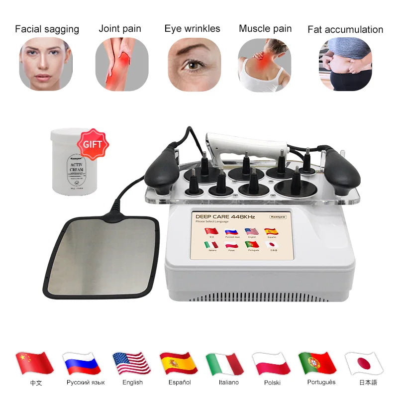 Kuanyew CET RET Tecar Therapy Machine 448KHz Portable RF Monopolar
