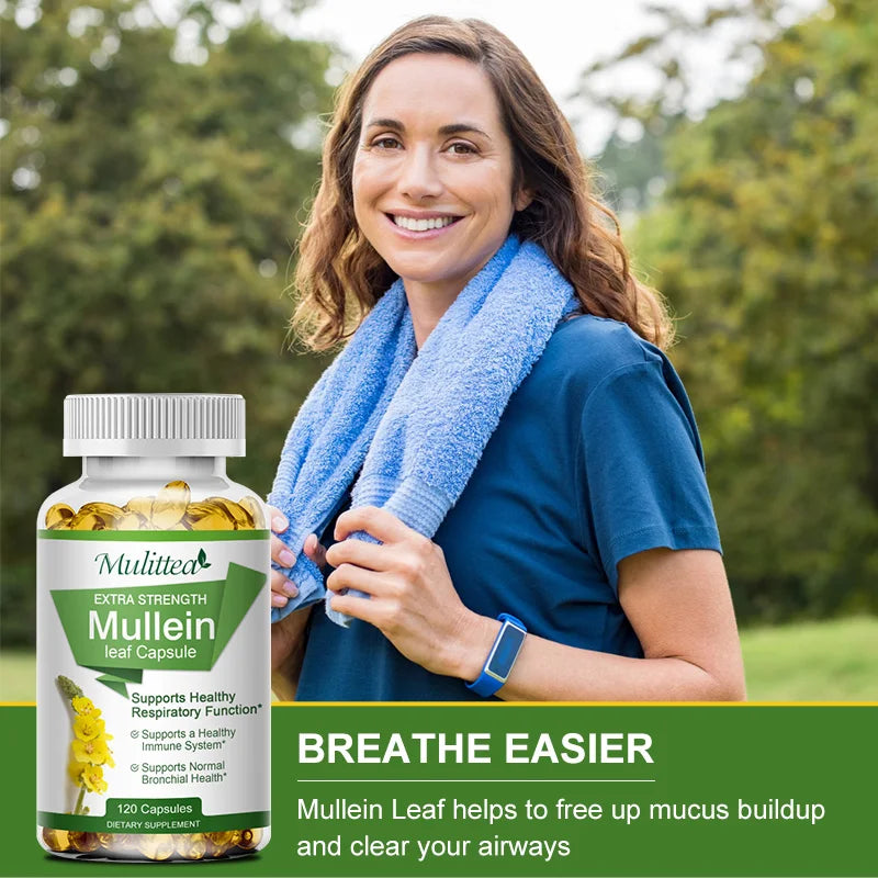 Mulittea Mullein Leaf Capsules For Lung Health And Respiratory Support