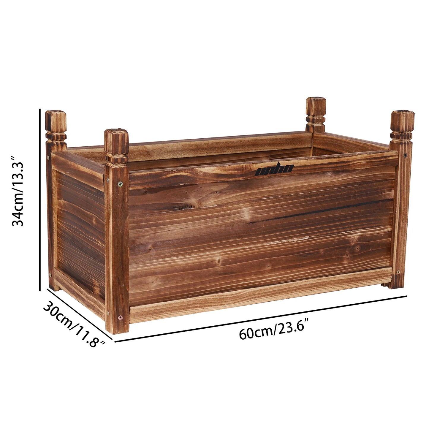 Pine Wood Raised Flower Bed Planter Box for Indoor Outdoor