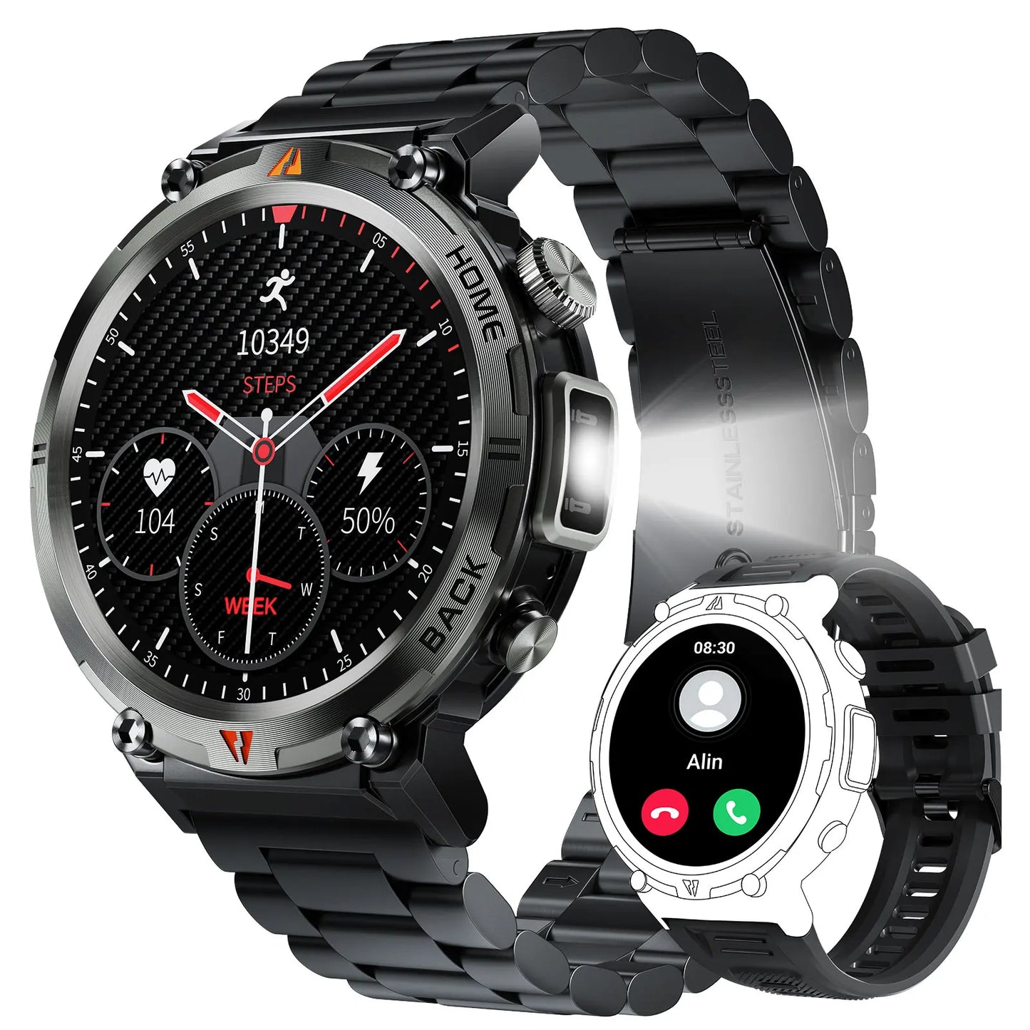 EIGIIS KE3 Bluetooth Smartwatch for Men Heart Rate Monitor