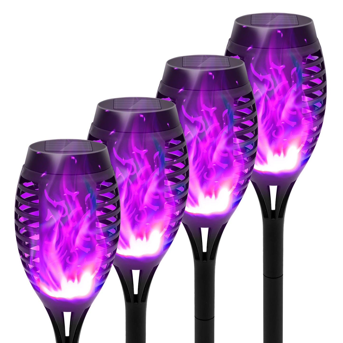 Solar Flame Torch Lights LED Flicker for Lawn Path