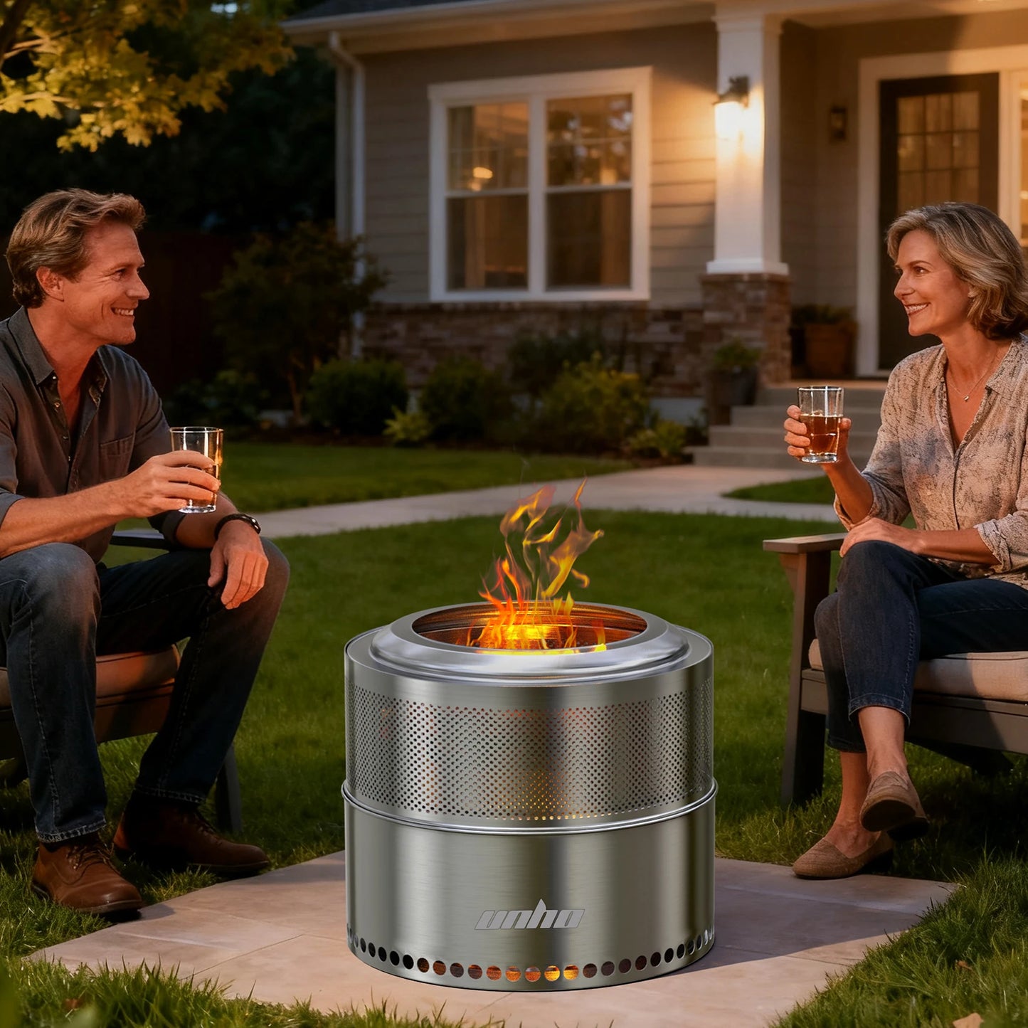 Stainless Steel Wood Burning Fire Pit Outdoor Smokeless Portable