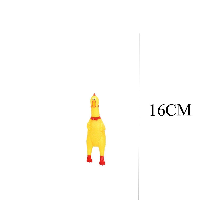 DKSTINYE Squeaky Screaming Chicken Dog Toy Squeaker Rubber Chew