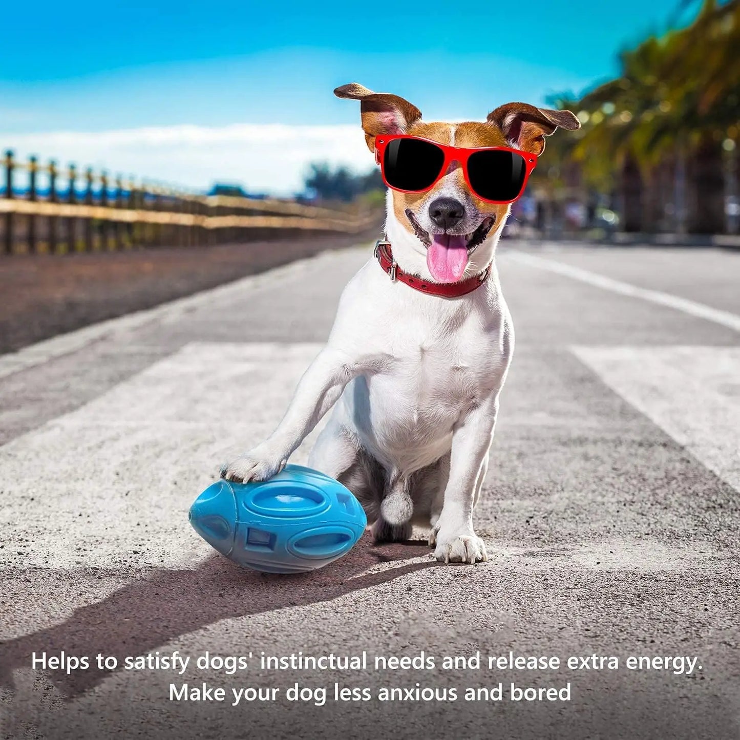 Squeaky Dog Toy Ball For Aggressive Chewers Durable Rubber