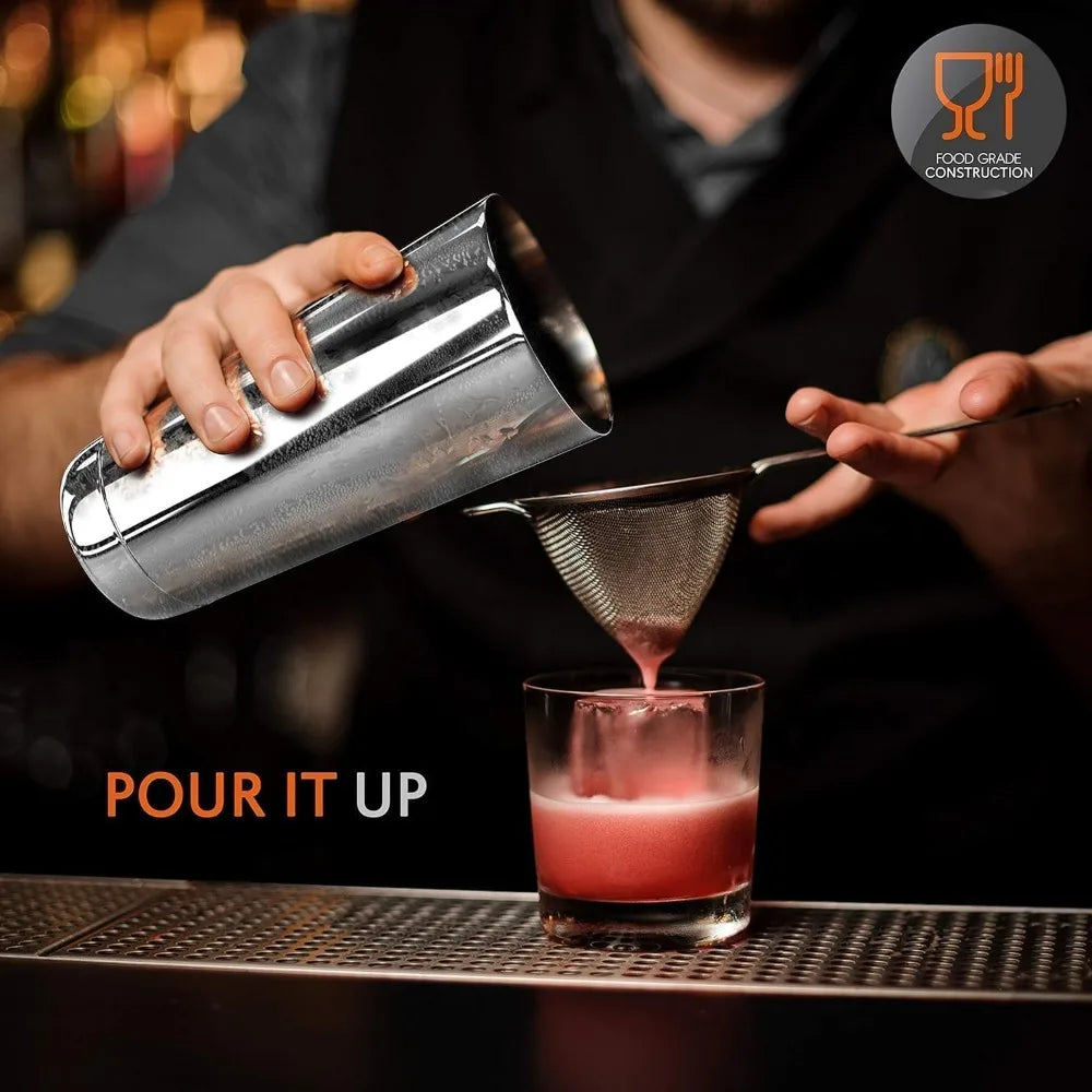 15 Piece Stainless Steel Cocktail Shaker Set With Bar Tools