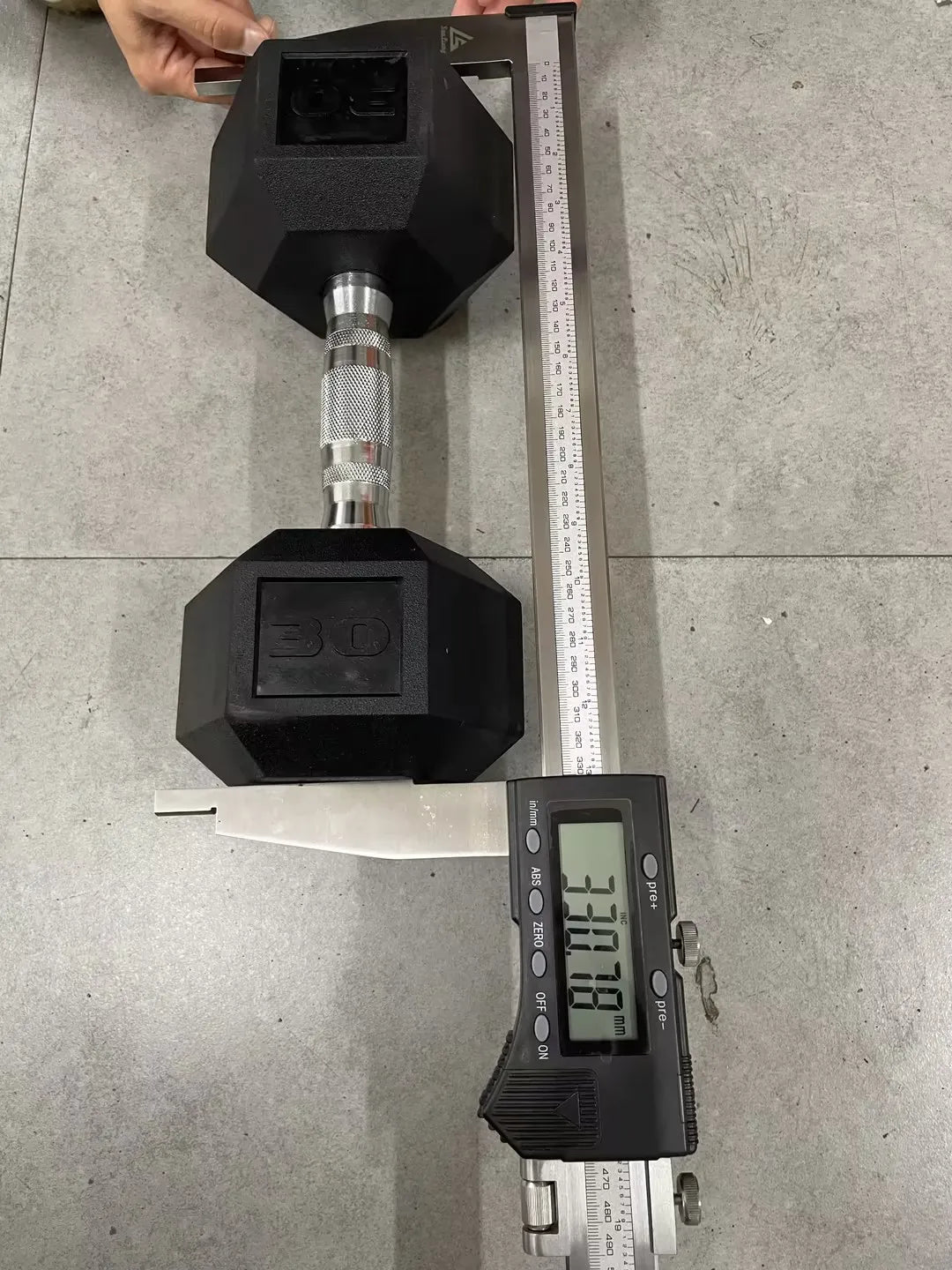 Rubber Hex Dumbbells Set 30 To 75 Pounds Cast Iron