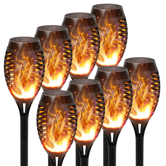 Solar Flame Torch Lights LED Flicker for Lawn Path