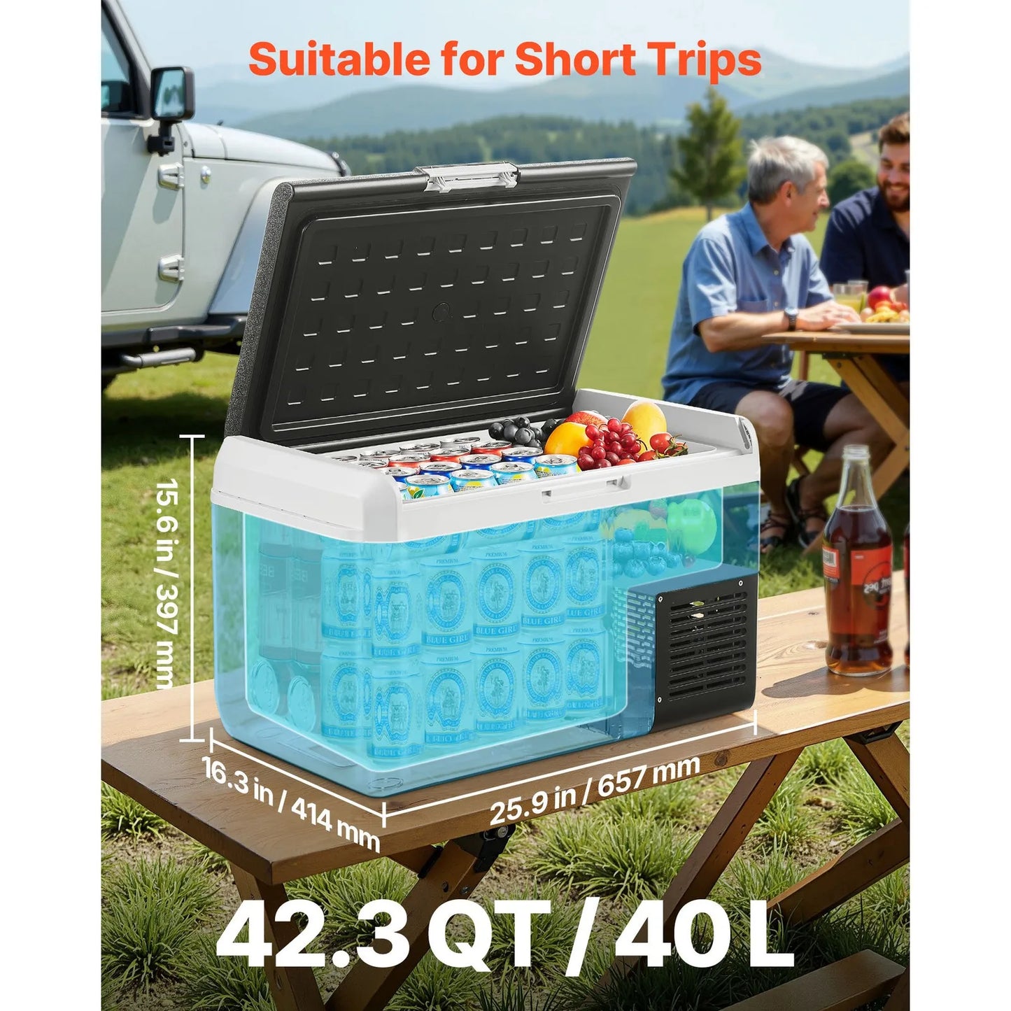 High-Concerned Portable 12V Car Refrigerator Freezer for Camping