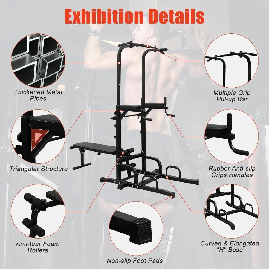 XMSJ Adjustable Dip Bar Station For Home Gym Multifunctional