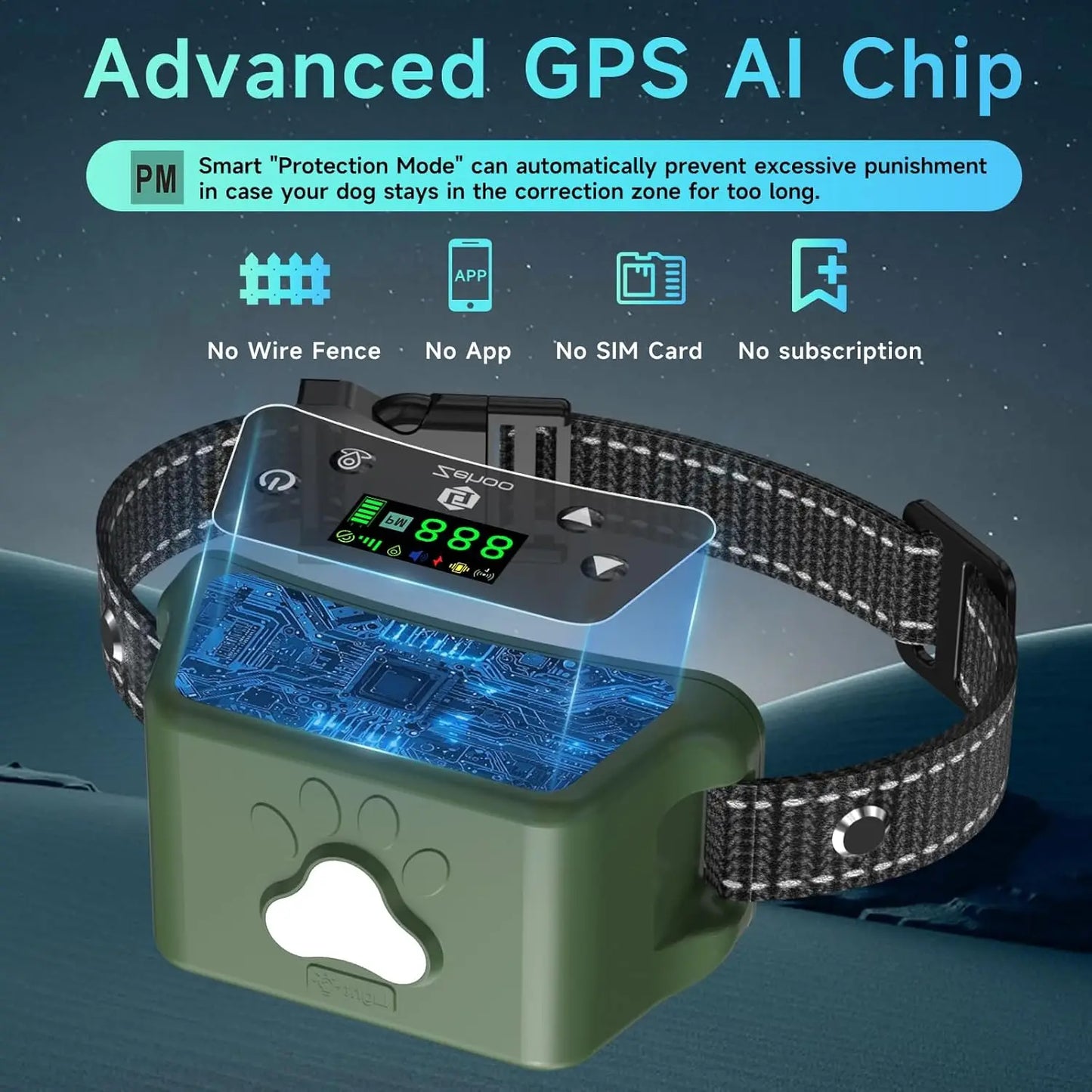 XMSJ GPS Wireless Fence 2 In 1 Remote Training 999 Yard Range