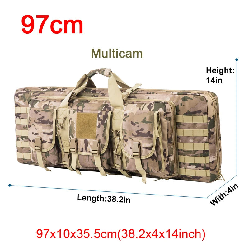 LQARMY Tactical Double Rifle Case Molle Gun Bag For Airsoft
